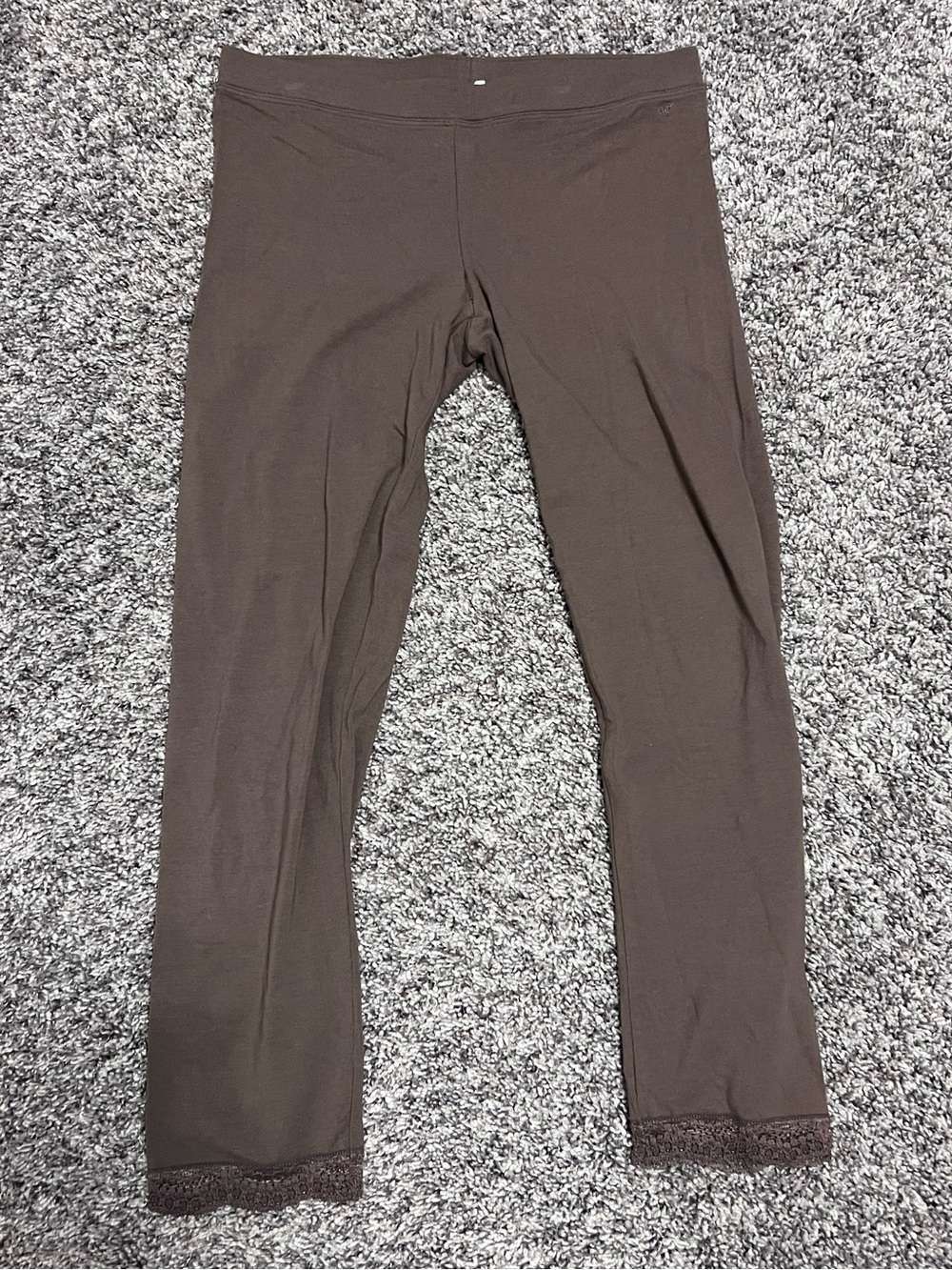 aerie Brown Lace-Hem Leggings